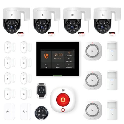 4G Alarmsystem med PTZ kameraer mellem pakke